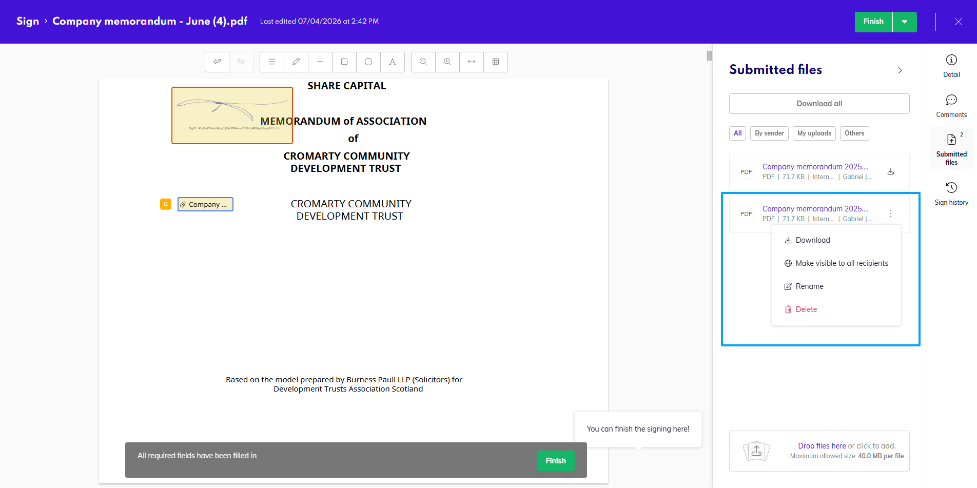 Submitted files - dropzone manage.png